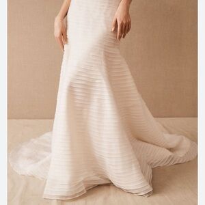 BHLDN Calypso Ruffled Organza Maxi Skirt – Size 8 – Ivory – Bridal | Wedding